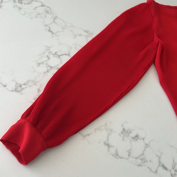 NWOT Classy, Sophisticated Pierre Cardin Red Blouse | Size 10 | Buttons on Back - Picture 8 of 11